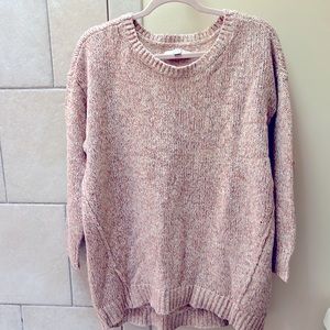 Loft marl cotton blend sweater, soft pink